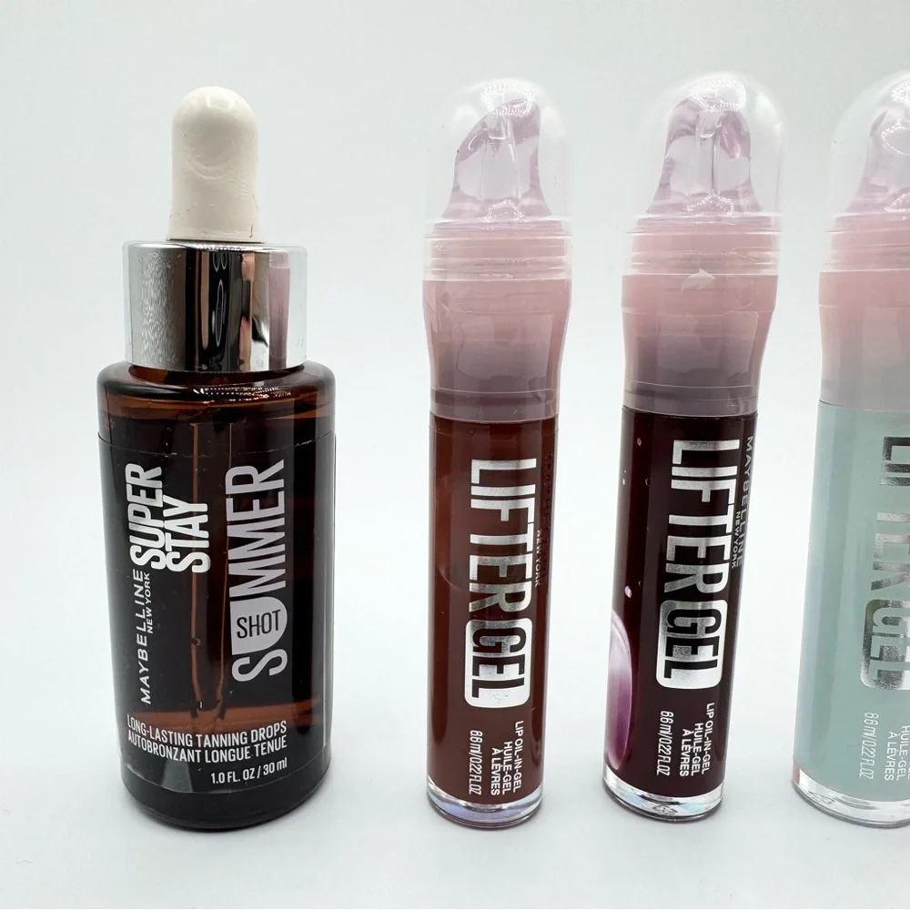 NEW Maybelline Summer Tanning Drops Gel Oil Lip Gloss pens Brow Inserts pencils